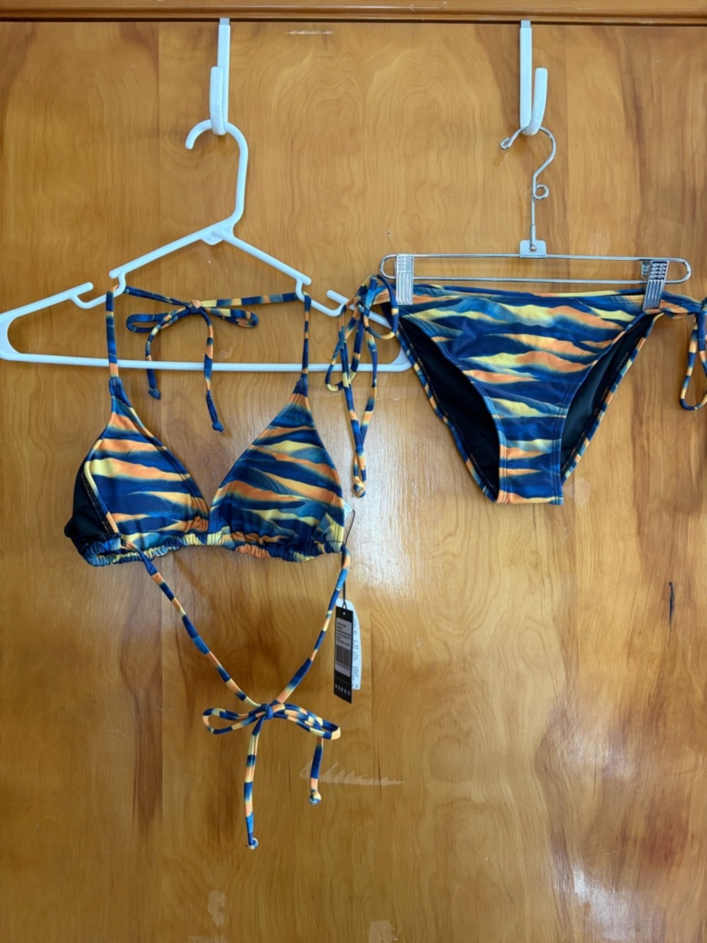 RELLECIGA Multicolor Blue and Yellow Swimwear Bottom